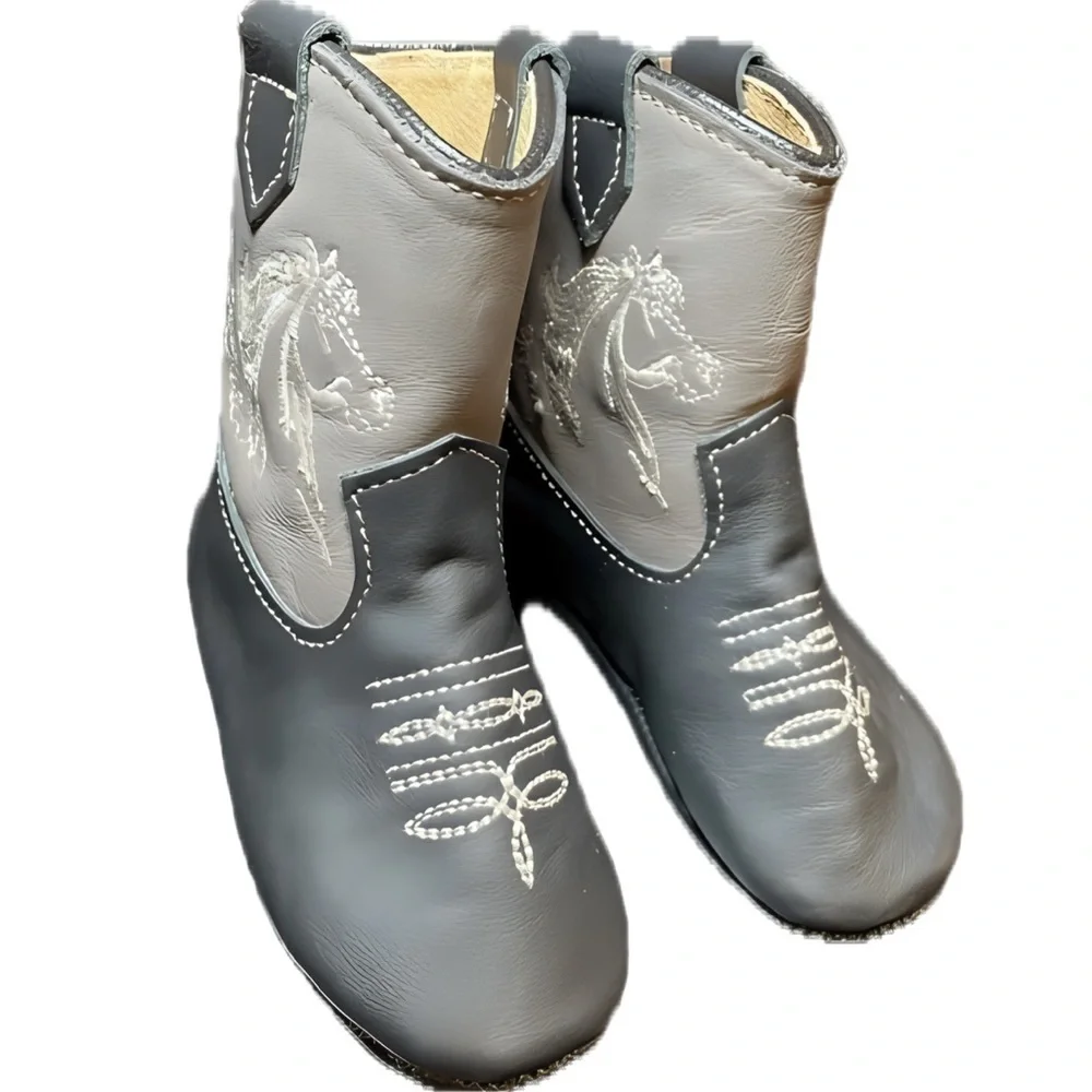 Montreal INFANT  SOFT SOLE COWBOY BOOTS horse embroidery
